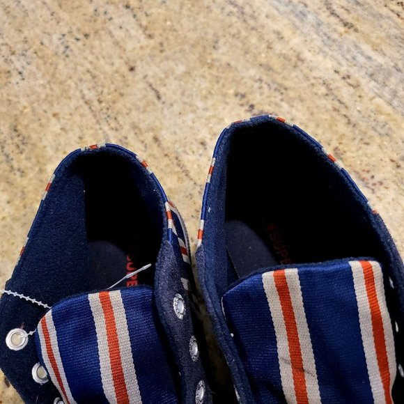 Superga Blue red beige Stripe Sneakers Size 37 Youth US Size 5 S009YVO - Picture 5 of 12